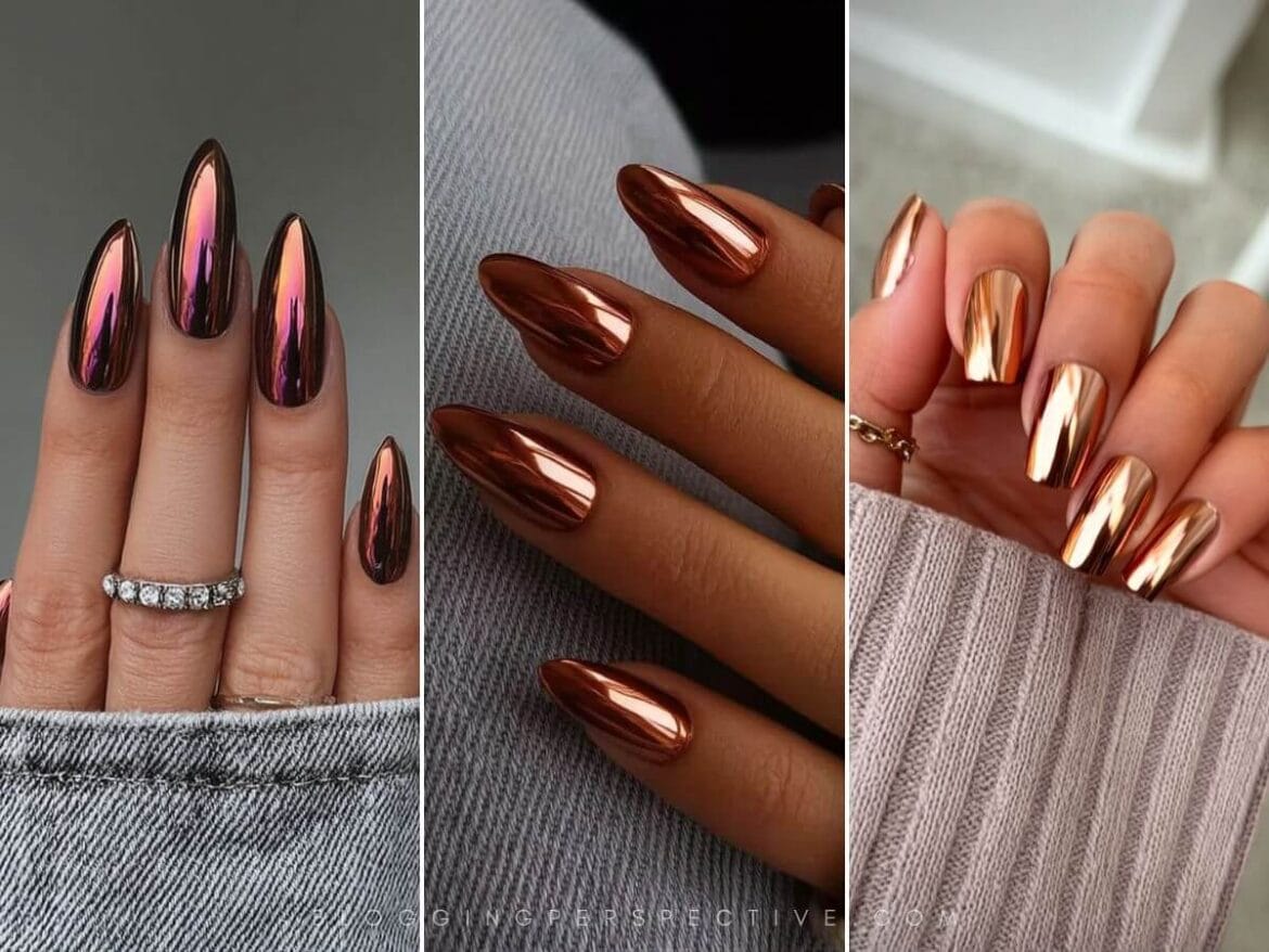 fall chrome nails