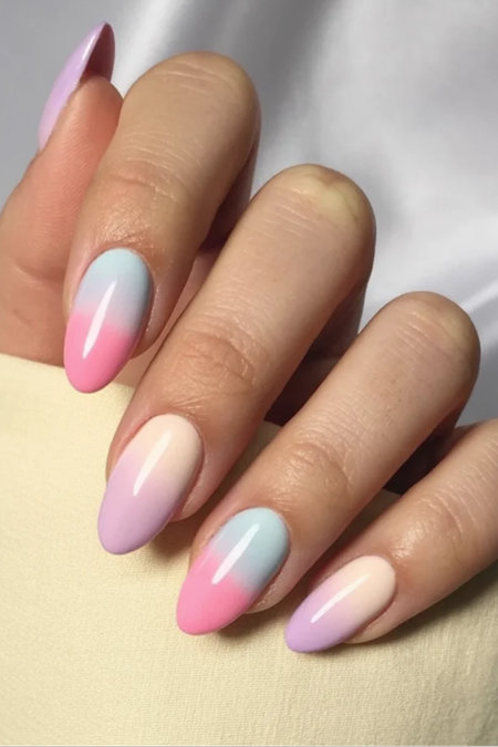 15 Almond pastel ombre gradient pink lavender mint_bp