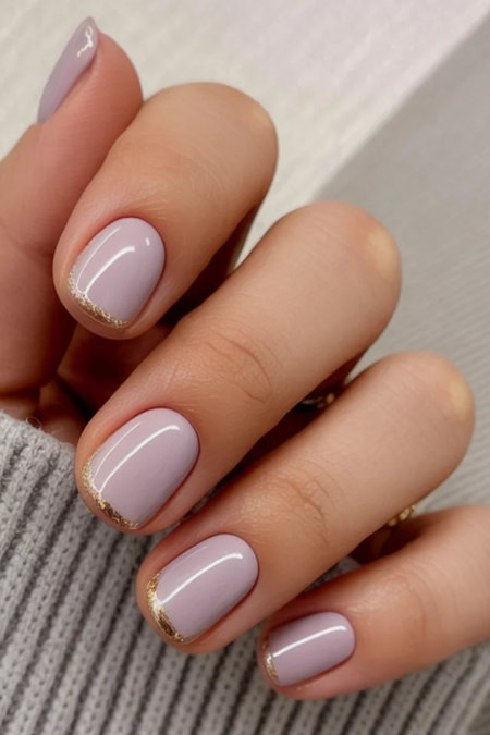 21 Squoval lavender nails with gold glitter tips_bp