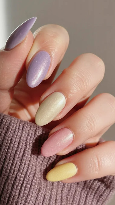 23 Long almond pastel shimmer multicolor_bp