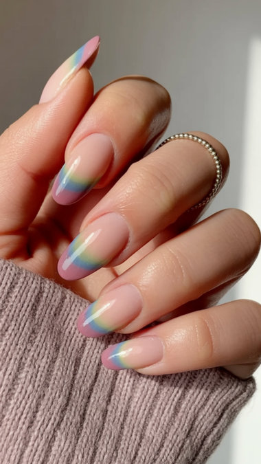 23 subtle ombre rainbow frenchies_bp