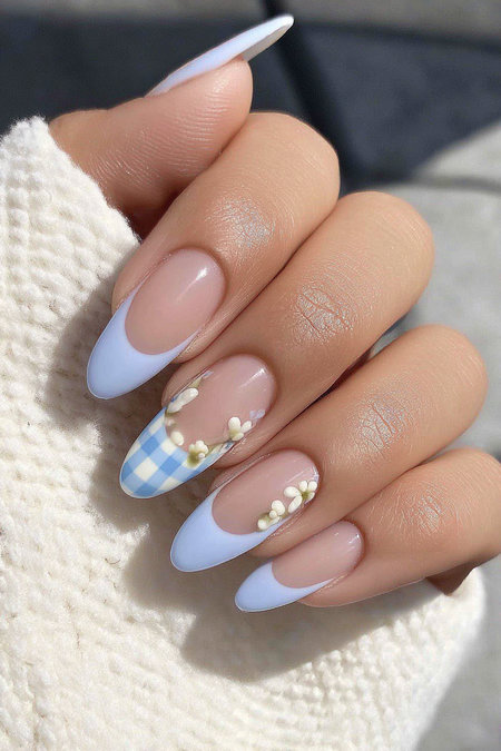 28 pastel blue frenchies with checkered accent tip_bp
