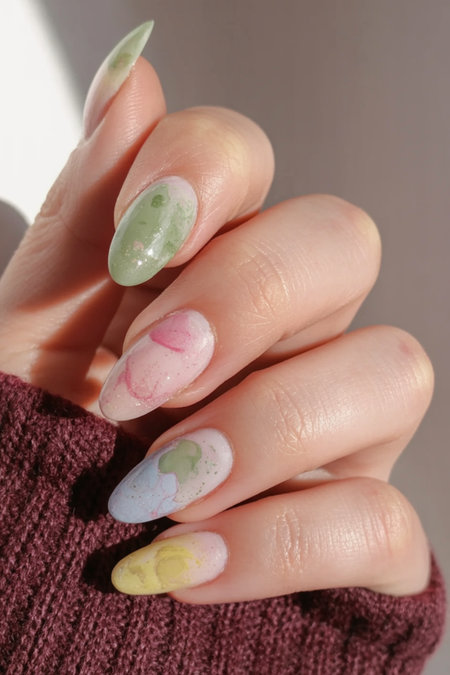 29 abstract watercolor nails in spring shades_bp