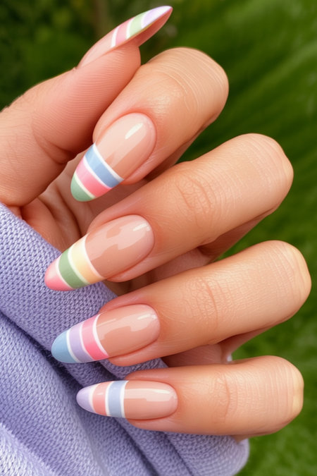30 colorful striped french nails_bp