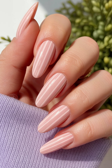 36 neutral spring nails with vertical white stripes_bp