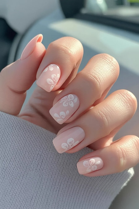 4 Squoval soft pink minimal floral nails_bp