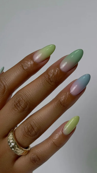 5 Long almond pastel ombre green gradient_bp