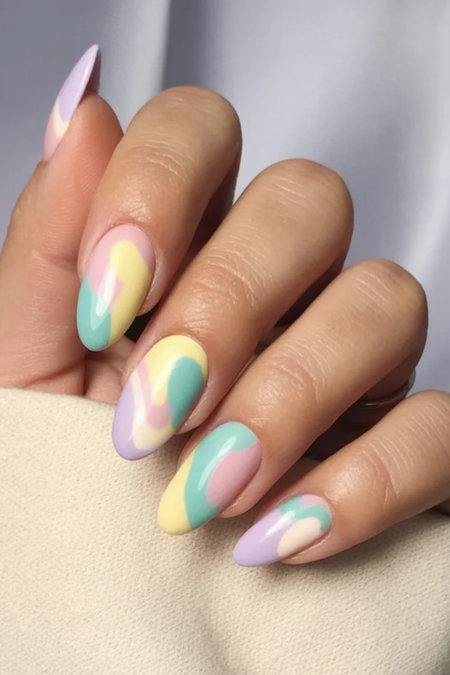 8 Almond pastel abstract swirl multicolor_bp