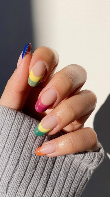 9 colorful thick french nails_bp