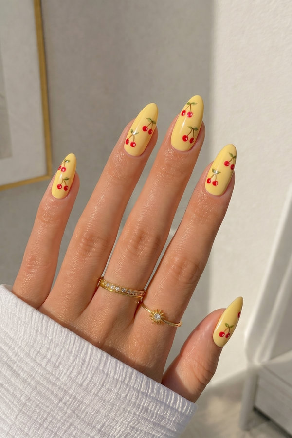 3 butter yellow with red cherries_bp