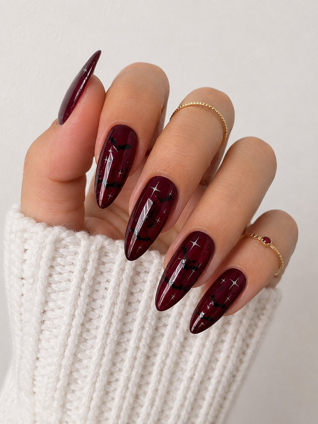10 Gothic Red Bat Nails_bp
